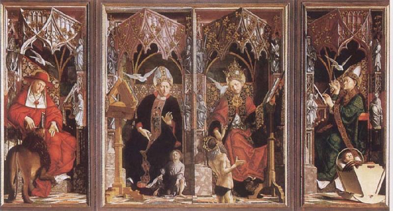 PACHER, Michael Altarpiece of the Earyly Chuch Fathers oil painting picture